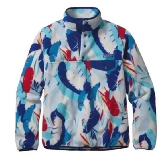 Patagonia Tops - Patagonia Synchilla Fleece Pullover XXS Tropical Leaves Print Womens